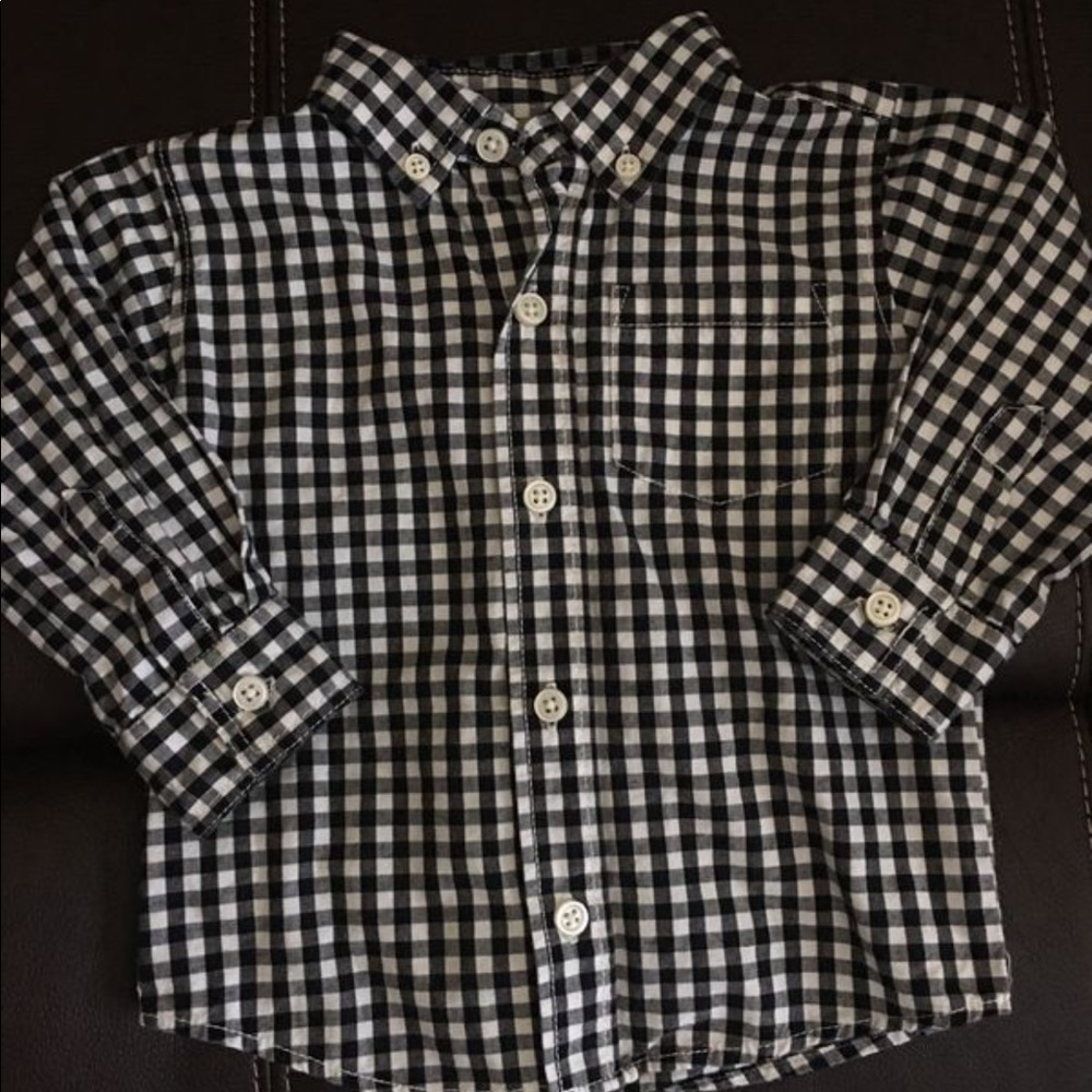 Crazy 8 Black & White Checkered Button Down Shirt